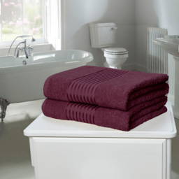 Rapport Home Windsor Plum Cotton Face Cloth - Size: 0.1 x 30 x 30cm - Purple - Wilko - thumbnail 3