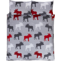 Rapport Home Moose King Size Grey Brushed Cotton Duvet Set - Silver - Wilko - thumbnail 3