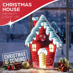 The Christmas Workshop 266 Multicolour LED Xmas House Double Sided Infinity Light 1.3ft - Size: 40.5 x 29 x 1.5cm - Wilko - thumbnail 7
