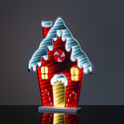 The Christmas Workshop 266 Multicolour LED Xmas House Double Sided Infinity Light 1.3ft - Size: 40.5 x 29 x 1.5cm - Wilko - thumbnail 4