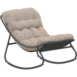 Charles Bentley Porto Rocking Chair with Cushion - Size: 75 x 105 x 65cm - Grey - Wilko - thumbnail 3
