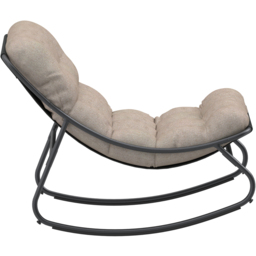 Charles Bentley Porto Rocking Chair with Cushion - Size: 75 x 105 x 65cm - Grey - Wilko - thumbnail 5