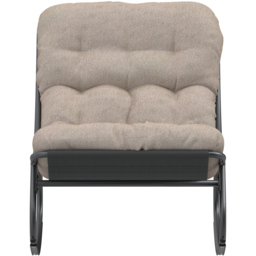 Charles Bentley Porto Rocking Chair with Cushion - Size: 75 x 105 x 65cm - Grey - Wilko - thumbnail 4