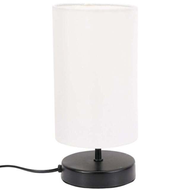 ValueLights Francis White Shade Black Touch Table Lamp and Bulb - Size: 24.5 x 12 x 12cm - Wilko - image 1