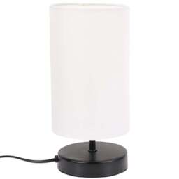 ValueLights Francis White Shade Black Touch Table Lamp and Bulb - Size: 24.5 x 12 x 12cm - Wilko