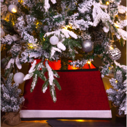 St Helens Red Christmas Tree Skirt with White Trim - Size: 480 x 250 x 480cm - Wilko - thumbnail 3