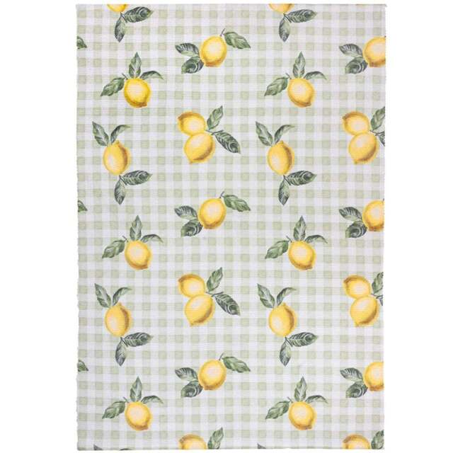 Furn Fruits Green Lemons Stripe Rug 120 x 170cm - Wilko - image 1
