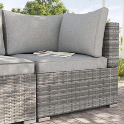 Outsunny Single Seater Grey Rattan Corner Sofa Chair - Size: 1Seater - Wilko - thumbnail 1