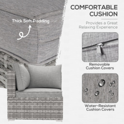 Outsunny Single Seater Grey Rattan Corner Sofa Chair - Size: 1Seater - Wilko - thumbnail 6