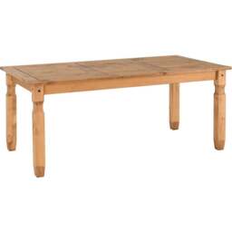 Seconique Corona 4 Seater Distressed Waxed Pine Dining Table - Size: 6 Seater - Brown - Wilko - thumbnail 3