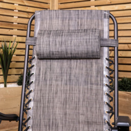 Samuel Alexander Mixed Grey Zero Gravity Garden Relaxer Chair - Size: 135 x 53 x 89cm - Wilko - thumbnail 3