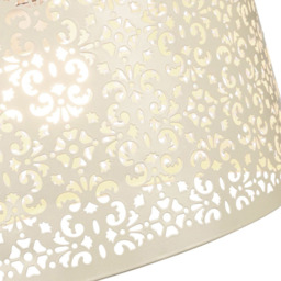 Happy Homewares Marrakech Designed Cream Metal Floral Decoration Pendant Shade - Size: 19 x 29 x 29cm - Wilko - thumbnail 5