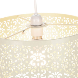 Happy Homewares Marrakech Designed Cream Metal Floral Decoration Pendant Shade - Size: 19 x 29 x 29cm - Wilko - thumbnail 4