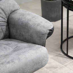 Portland Grey Swivel Armchair with Footstool - Size: Single - Wilko - thumbnail 4