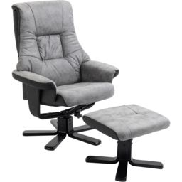 Portland Grey Swivel Armchair with Footstool - Size: Single - Wilko - thumbnail 3