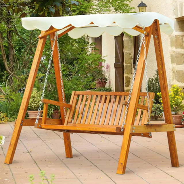 Outsunny 2 Seater Swing Chair Cream - Size: 185 x 130 x 162cm - Wilko - image 1