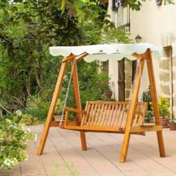 Outsunny 2 Seater Swing Chair Cream - Size: 185 x 130 x 162cm - Wilko - thumbnail 6