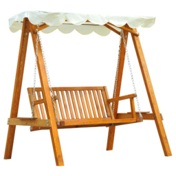 Outsunny 2 Seater Swing Chair Cream - Size: 185 x 130 x 162cm - Wilko - thumbnail 3