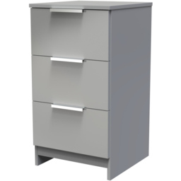 Crowndale Plymouth 3 Drawer Uniform Grey and Dusk Grey Bedside Cabinet Ready Assembled - Wilko - thumbnail 3
