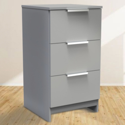 Crowndale Plymouth 3 Drawer Uniform Grey and Dusk Grey Bedside Cabinet Ready Assembled - Wilko - thumbnail 1