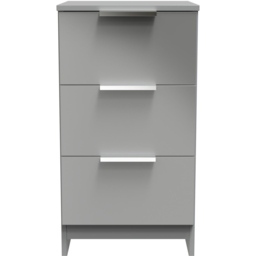 Crowndale Plymouth 3 Drawer Uniform Grey and Dusk Grey Bedside Cabinet Ready Assembled - Wilko - thumbnail 4