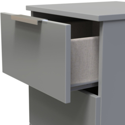 Crowndale Plymouth 3 Drawer Uniform Grey and Dusk Grey Bedside Cabinet Ready Assembled - Wilko - thumbnail 7