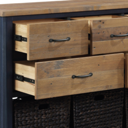 Baumhaus Splash of Blue 5 Drawer Single Shelf Wooden Blue Console Table - Wilko - thumbnail 5