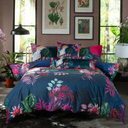 Kirsty Norris The Parrot and The Cockatoo Super King Size Duvet Set - Blue - Wilko - thumbnail 1