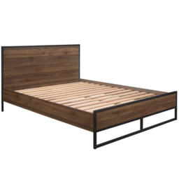 Houston Small Double Walnut Wood Effect Bed - Brown - Birlea - Wilko - thumbnail 3