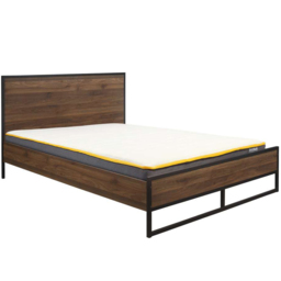 Houston Small Double Walnut Wood Effect Bed - Brown - Birlea - Wilko - thumbnail 4