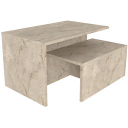 Decorotika Twins Traverter Nest of Coffee Tables Set of 2 - Size: 42 x 72 x 45cm - Multi - Wilko - thumbnail 3