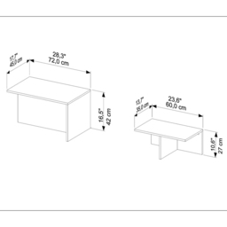 Decorotika Twins Traverter Nest of Coffee Tables Set of 2 - Size: 42 x 72 x 45cm - Multi - Wilko - thumbnail 7