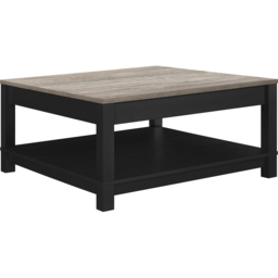 Dorel Carver Black Single Shelf Coffee Table - Size: 44 x 90 x 90cm - Wilko - thumbnail 3