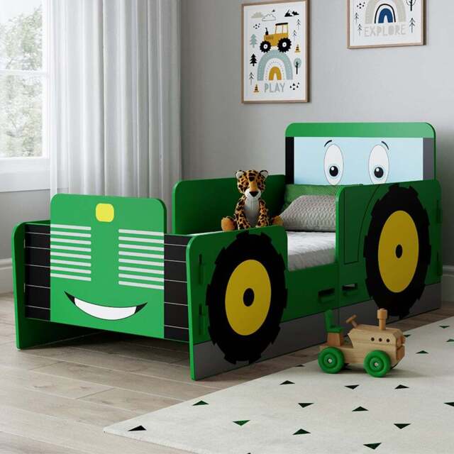 Kidsaw Tractor Green Junior Bed - Size: Toddler - Wilko - image 1