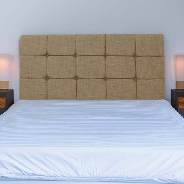 Bedmaster Double Cream Linen Pearl Squared Headboard - Wilko - image 1