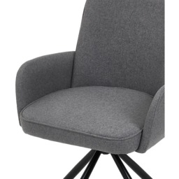 Living and Home Grey Linen Swivel Chair with Iron Legs - Size: Single - Wilko - thumbnail 6