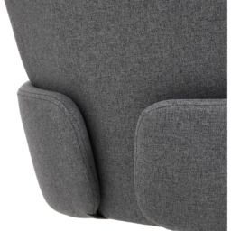Living and Home Grey Linen Swivel Chair with Iron Legs - Size: Single - Wilko - thumbnail 7