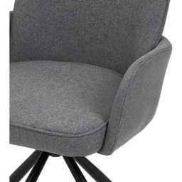 Living and Home Grey Linen Swivel Chair with Iron Legs - Size: Single - Wilko - thumbnail 5