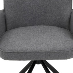 Living and Home Grey Linen Swivel Chair with Iron Legs - Size: Single - Wilko - thumbnail 4