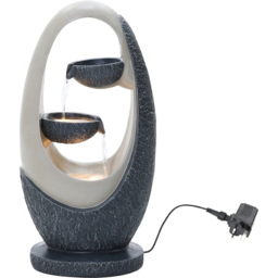 Charles Bentley Loire 2 Tier Grey and White Cascading Oval Water Feature with LEDs - Size: 59.5 x 23.5 x 30cm - Wilko - thumbnail 6