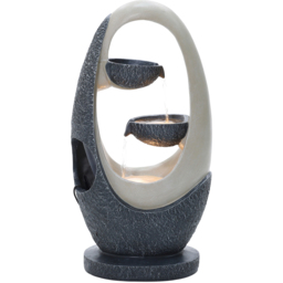 Charles Bentley Loire 2 Tier Grey and White Cascading Oval Water Feature with LEDs - Size: 59.5 x 23.5 x 30cm - Wilko - thumbnail 5
