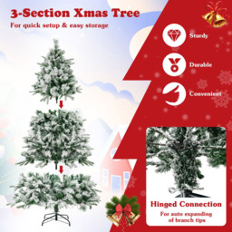 Costway Pre Lit Warm White LED Artificial Christmas Tree 6ft - Multi - Wilko - thumbnail 7