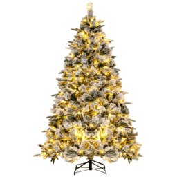 Costway Pre Lit Warm White LED Artificial Christmas Tree 6ft - Multi - Wilko