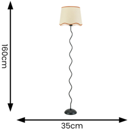 ValueLights Wiggle Scallop Rust Edge Shade Black Metal LED Floor Lamp - Wilko - thumbnail 7