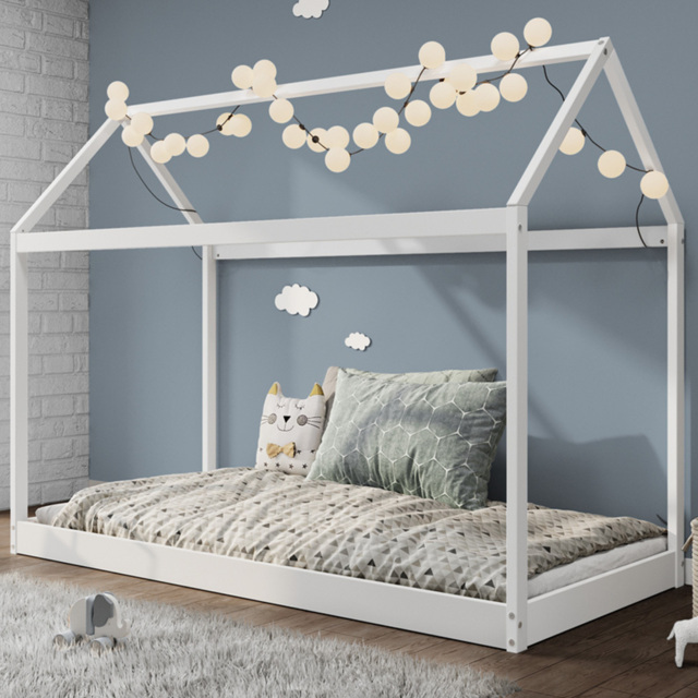Home Detail Taylor White Wooden Kids House Bed - Size: Single - Wilko - image 1