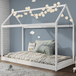 Home Detail Taylor White Wooden Kids House Bed - Size: Single - Wilko - thumbnail 1