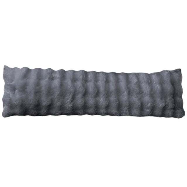 Sweet Dreams Alpine Charcoal Faux Fur Bolster Pillow 137 x 40cm - Size: 137 x 40 x 1cm - Wilko - image 1
