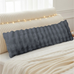 Sweet Dreams Alpine Charcoal Faux Fur Bolster Pillow 137 x 40cm - Size: 137 x 40 x 1cm - Wilko - thumbnail 3