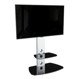 AVF Lucerne Silver and Black Glass Curved Pedestal TV Unit - Size: 44.7 x 70 x 117.7cm - Multi - Wilko - thumbnail 4
