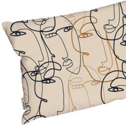 Benjamin Tate Design Cream Line Drawing of Faces Cushion 45 x 30cm - Wilko - thumbnail 3